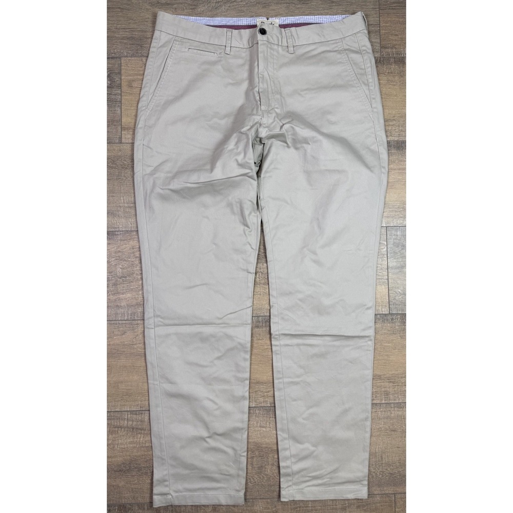 Perk Twill Feel Good Chino Pant Men's 35x31 Light Khaki Slim Tapered Fit Stretch